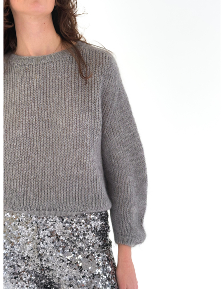 Wool Blend Crew Neck Sweater