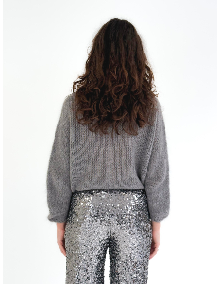 Wool Blend Crew Neck Sweater