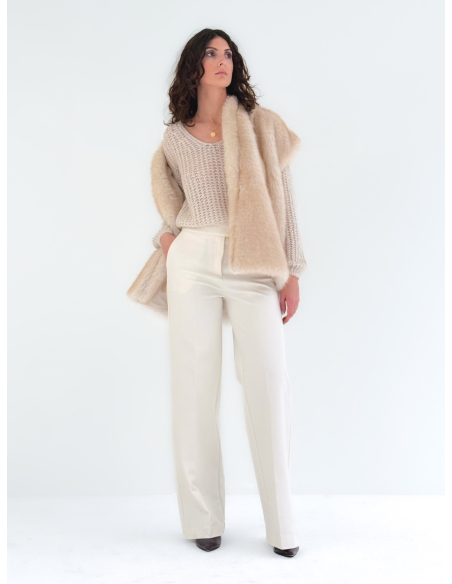 V-neck sweater with sequin applique