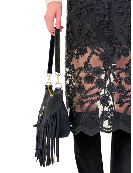 Chenille lace midi skirt