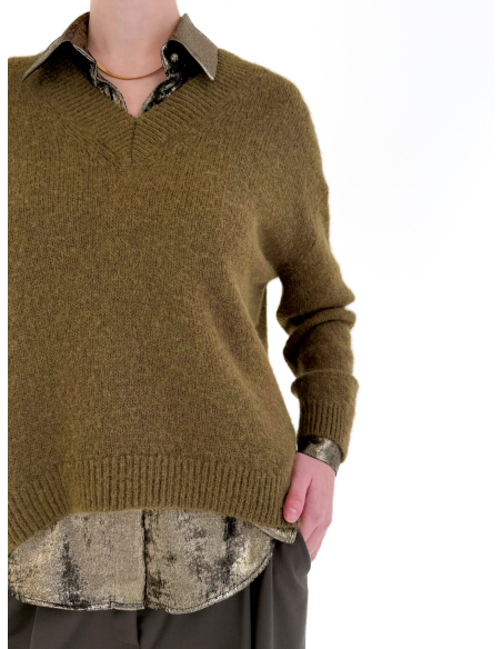 Wool blend V-neck sweater