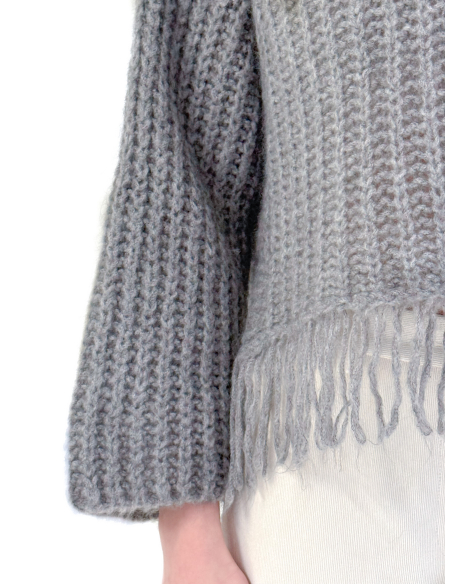 Maglione Traforato con Frange