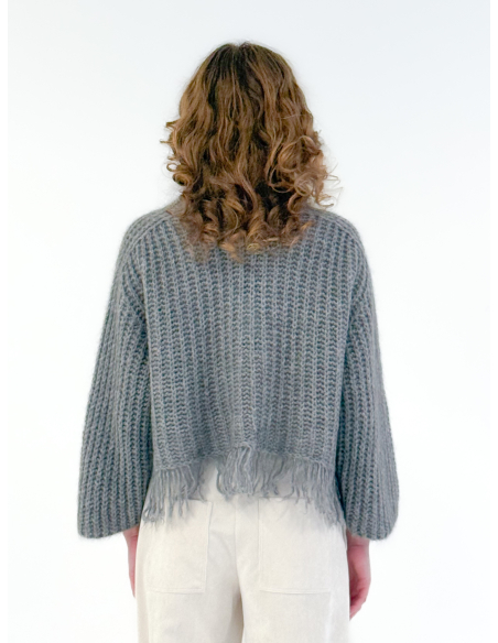 Maglione Traforato con Frange