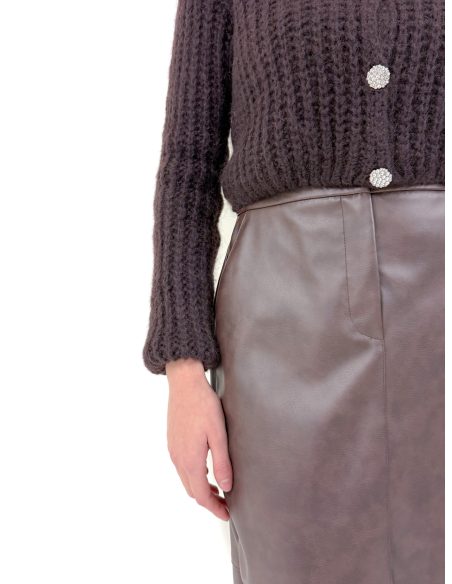 Cardigan rifinito con Bottoni Gioiello