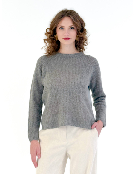 Wool Blend Crew Neck Sweater