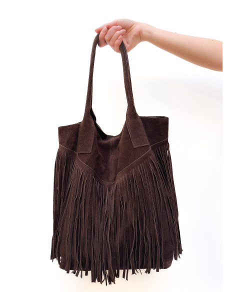 Ares suede bag with fringes