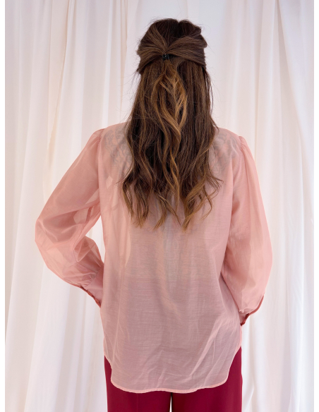 Blusa in viscosa di eucalipto con Rouches