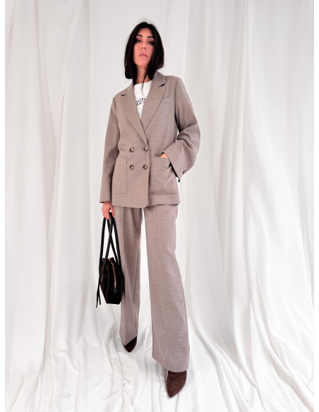 Double-breasted jacket with belt