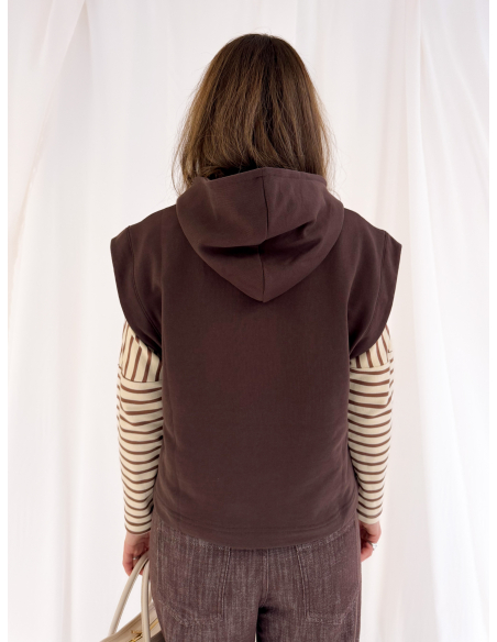 Felpa smanicata con cappuccio