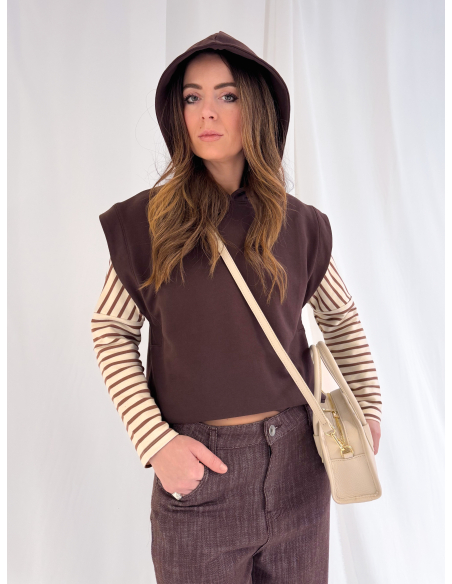 Palazzo trousers in cotton drill