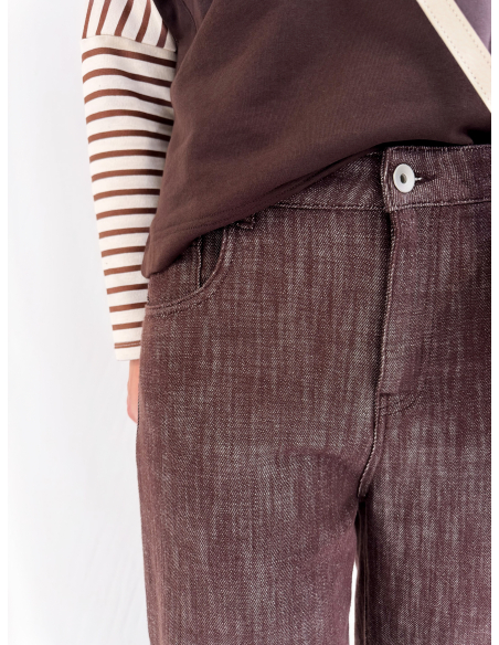 Palazzo trousers in cotton drill