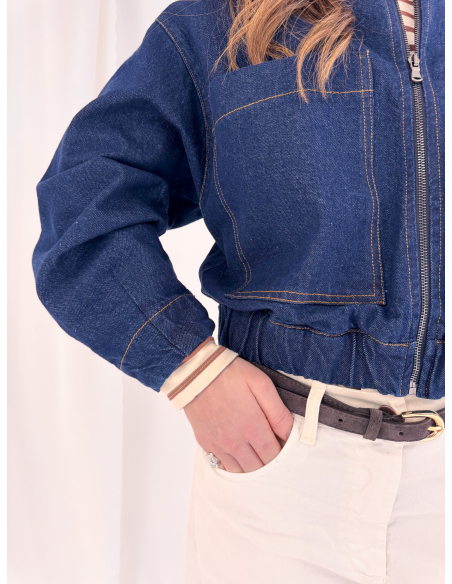 Denim bomber jacket