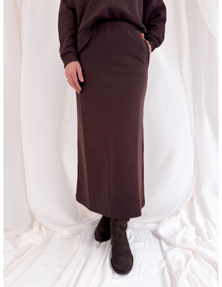 Gonna longuette in felpa