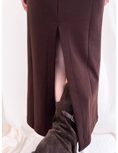 Gonna longuette in felpa