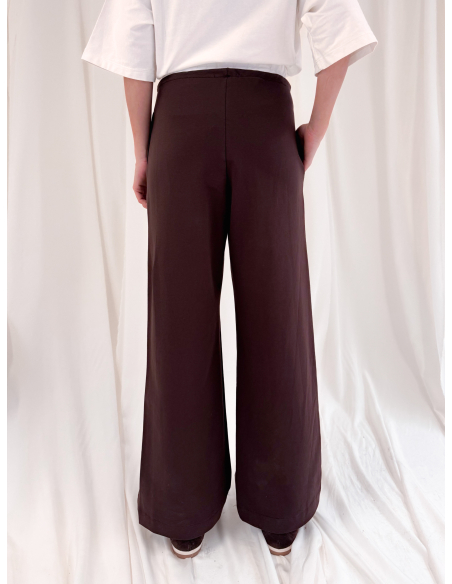 Joggers in fleece with contrasting elastic