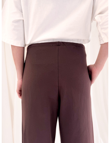 Joggers in fleece with contrasting elastic