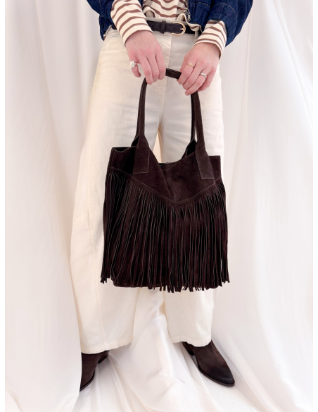 Ares suede bag with fringes