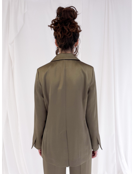 Double-breasted satin jacket