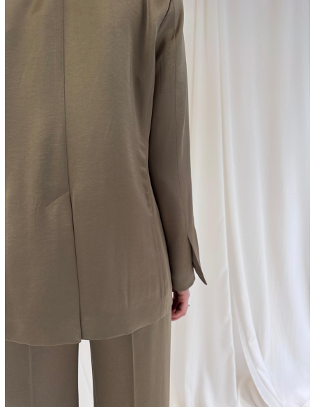 Double-breasted satin jacket