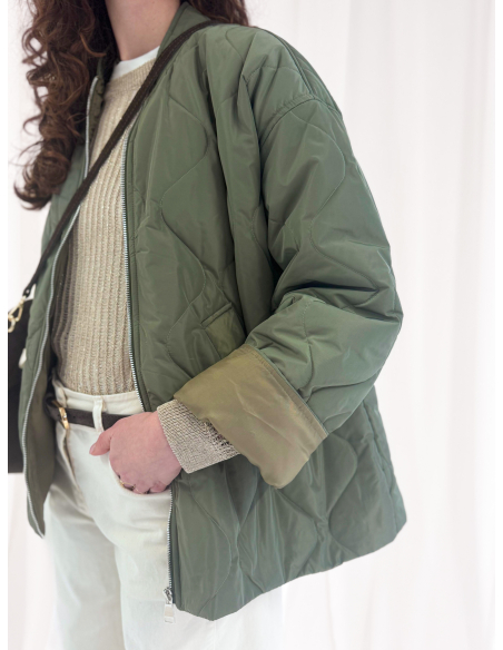 Maglia girocollo traforata con filo lurex