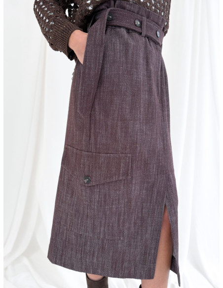 Cotton drill longuette skirt