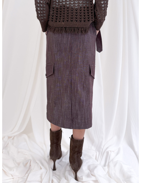 Cotton drill longuette skirt