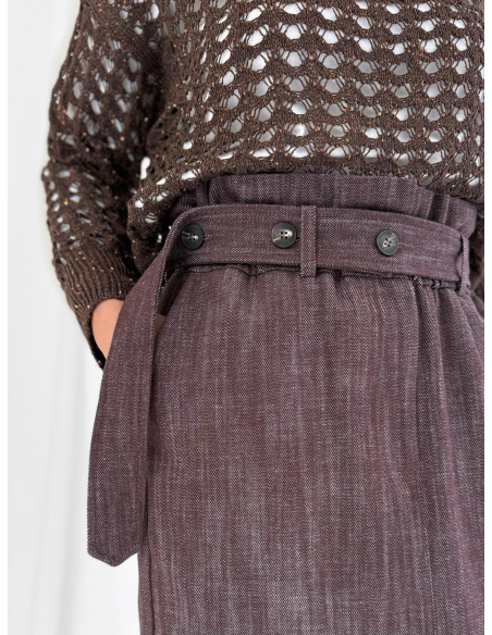 Cotton drill longuette skirt