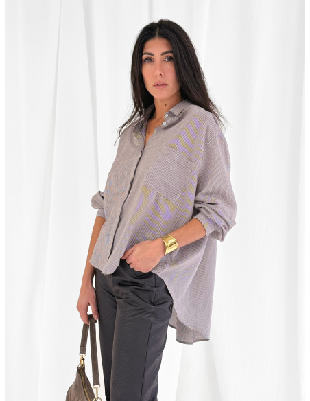 Striped viscose blend shirt