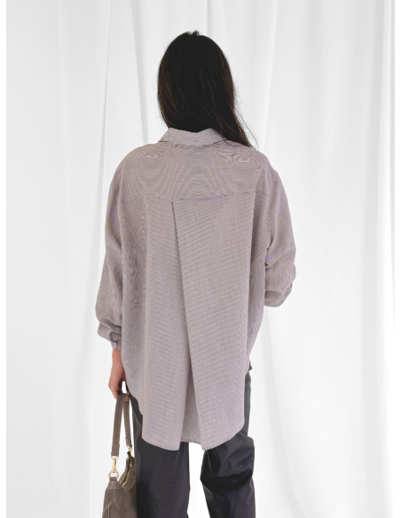 Camicia a righe in misto viscosa