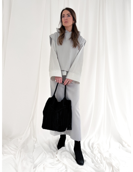 Felpa smanicata con cappuccio