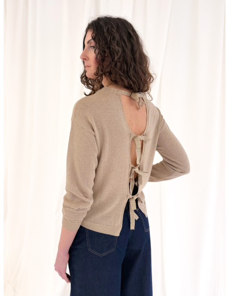 Lurex Sweater with Bows on the Back
