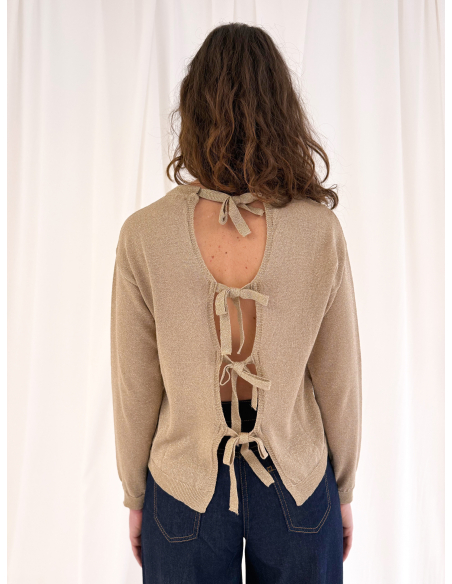 Lurex Sweater with Bows on the Back