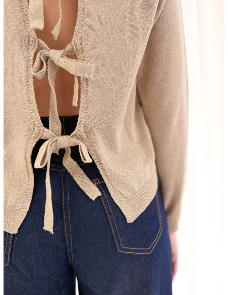 Lurex Sweater with Bows on the Back