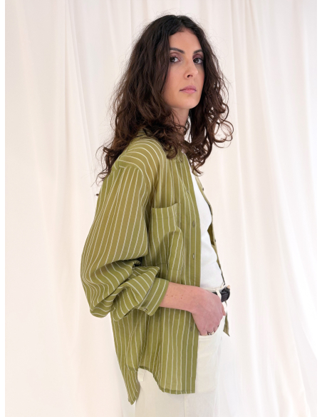 Striped Eucalyptus Viscose Shirt
