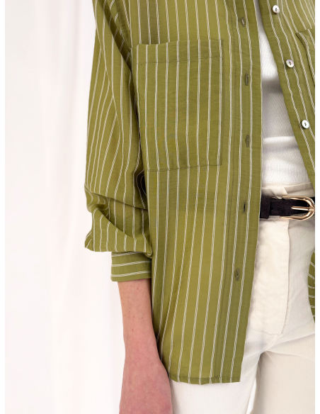 Camicia a righe in Viscosa di Eucalipto