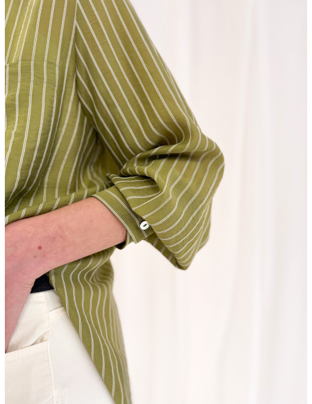 Camicia a righe in Viscosa di Eucalipto