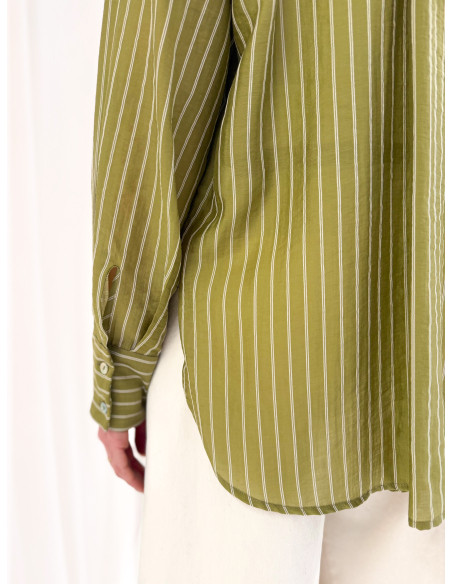 Camicia a righe in misto lyocell