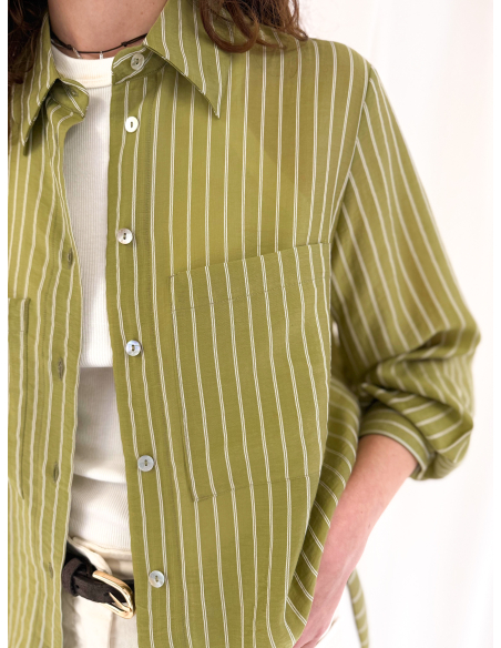 Striped shirt in a lyocell blend