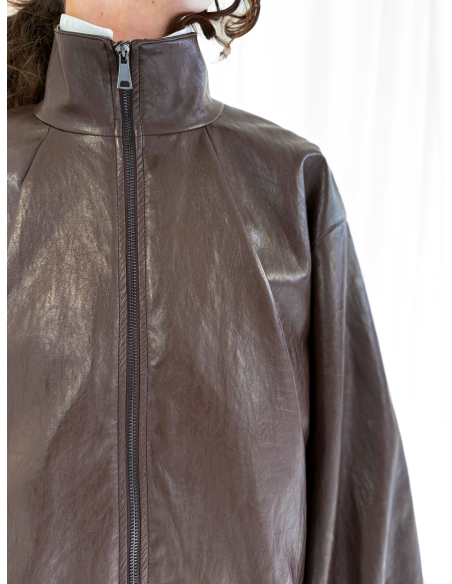 Eco leather bomber jacket