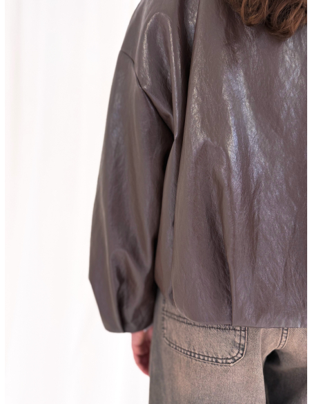 Eco leather bomber jacket