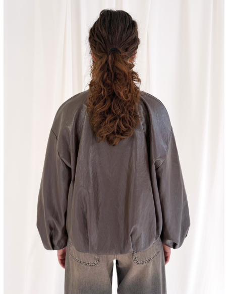 Eco leather bomber jacket