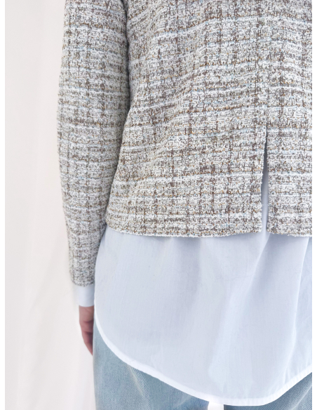 Jacquard knit cardigan