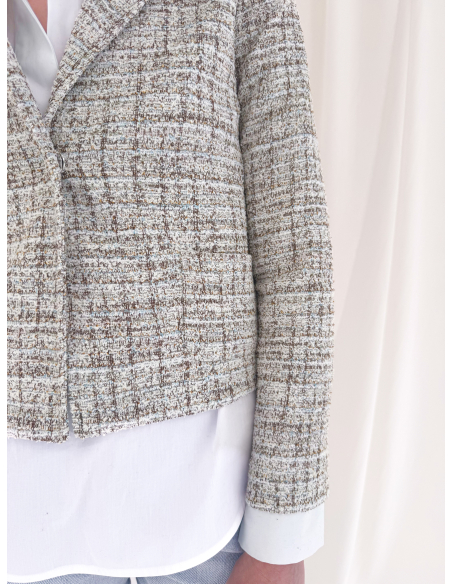 Jacquard knit cardigan