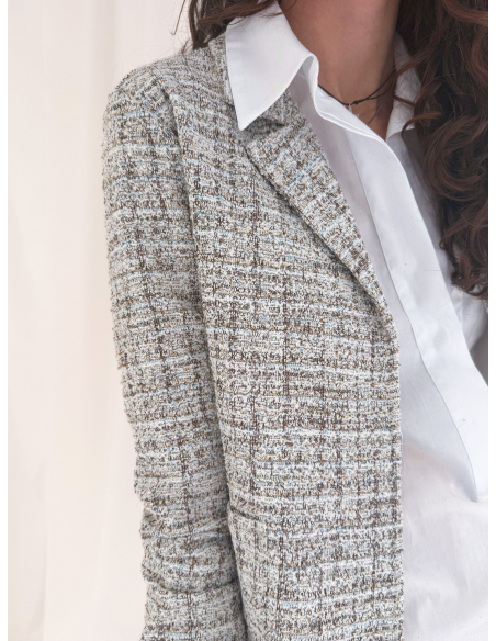 Jacquard knit cardigan