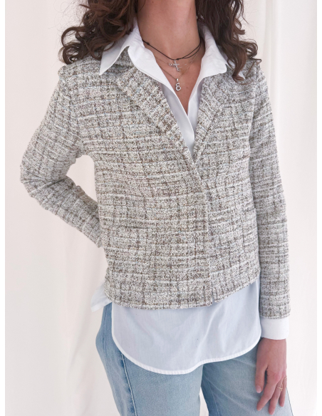 Jacquard knit cardigan
