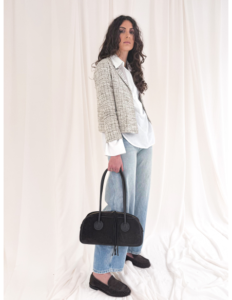 Jacquard knit cardigan