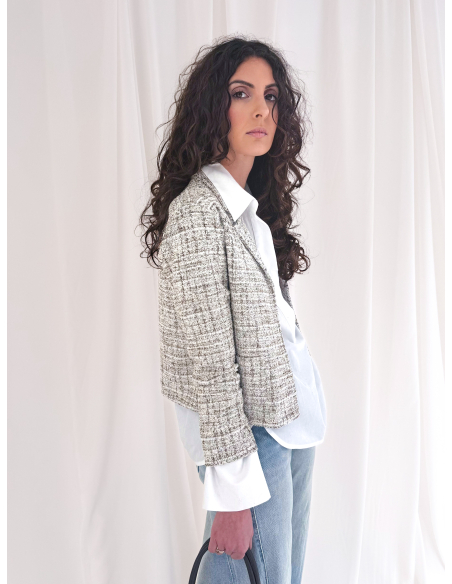 Jacquard knit cardigan