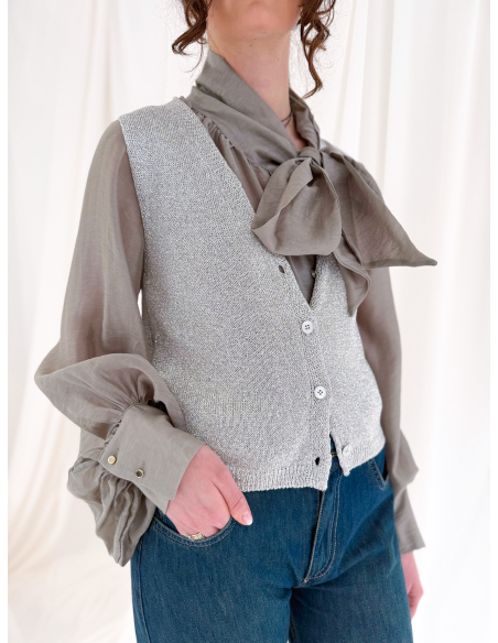 Eucalyptus viscose blouse with bow
