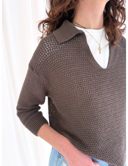 Perforated polo shirt