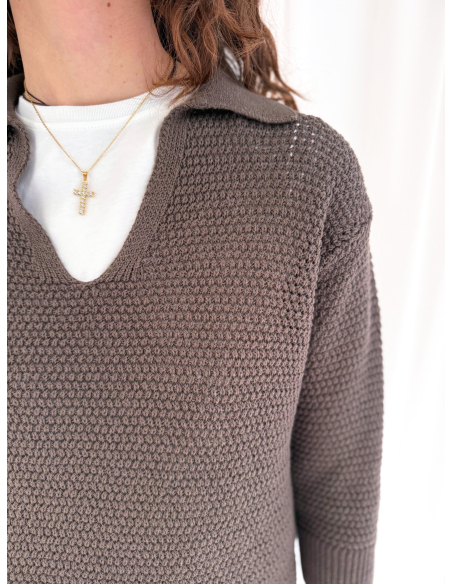 Perforated polo shirt